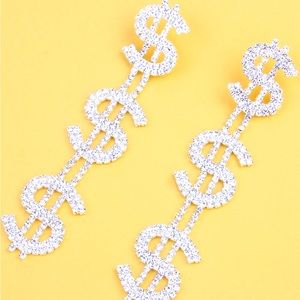 Dollar 💵 Sign $ Fashion Earrings Long